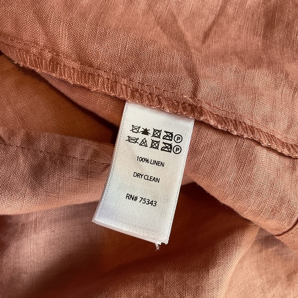 Catherine Malandrino Dusty Rose Belted Trench Coat 100% Linen Size Small - Picture 8 of 9